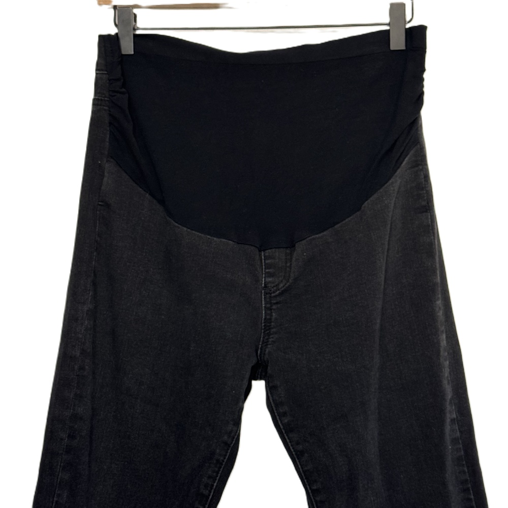 Maternity Black Cropped Ankle Jeans with Over-Belly Panel - Picture 4 of 10